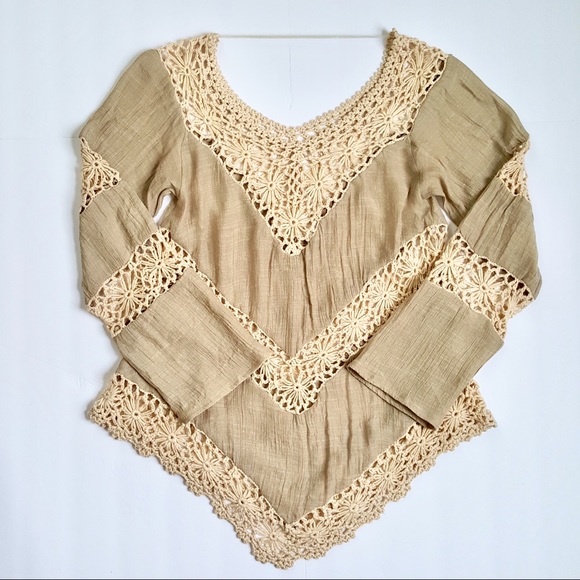 Umgee Tops - Umgee Crochet Boho Handkerchief Top